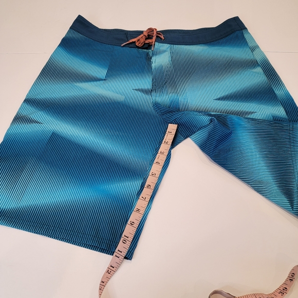 Nike Vapor Swim Trunks Board Shorts Size 34 Aqua Blue & Orange - Picture 6 of 13